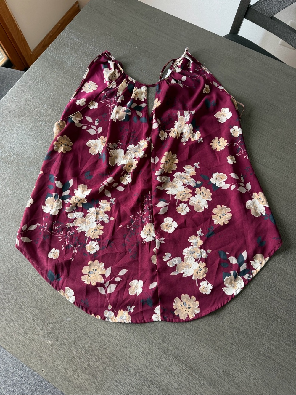Lush Burgundy Floral Blouse